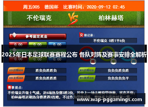 2025年日本足球联赛赛程公布 各队对阵及赛事安排全解析