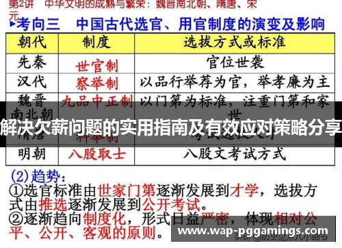 解决欠薪问题的实用指南及有效应对策略分享